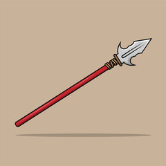 illustration of a red and white spear