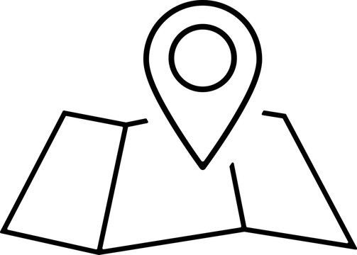 Linear icon of map pin as location concept