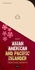 Fototapeta na wymiar Asian American and Pacific Islander Heritage Month. Vector banner for ads, social media, card, poster, background.