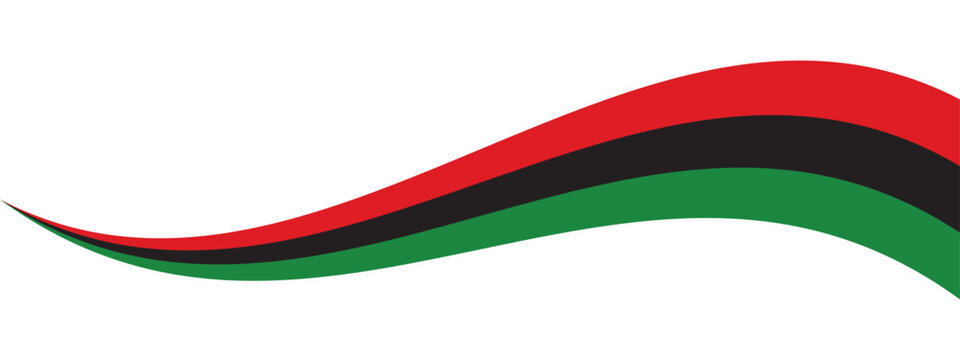 Red, black and green colored background as the colors of the Pan-African flag. For Juneteenth and Black History Month. Flat vector illustration. 