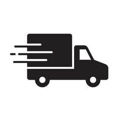 Shipping fast delivery truck icon symbol, Pictogram flat design for apps and websites, Isolated on white background, Vector illustration