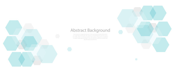 Geometric abstract background with blue hexagons. Structure molecule and communication. Science, technology and medical concept. Vector white background illustration