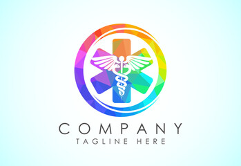 Health medical Logo template vector illustration design. Low poly medical Icon