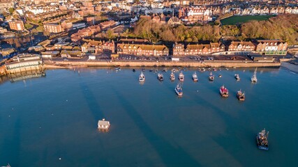 An aerial view of Folkestone Harbour
