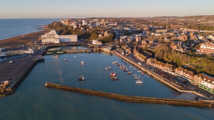 Fototapeta premium An aerial view of Folkestone Harbour