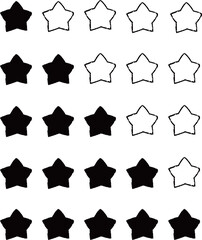星のフィードバックアイコン　評価　黒　手書き