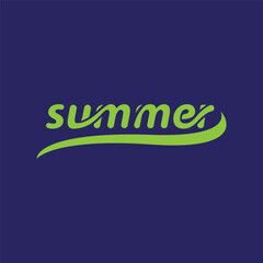 Summer typography logo design template