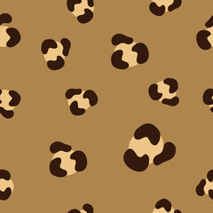 Leopard print vector seamless. Fashionable background for fabric, paper, clothes. Animal pattern.