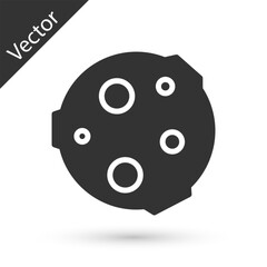 Grey Moon icon isolated on white background. Vector Illustration