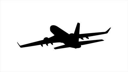 Black and white illustration with airplane highlighted