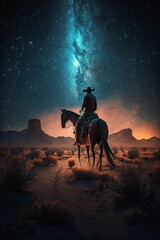 Obraz na płótnie Canvas cowboy and horse