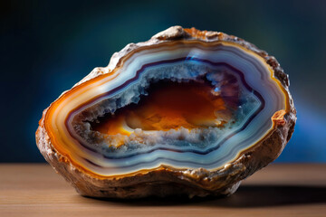 Natural translucent agate crystal surface, Generative Ai.
