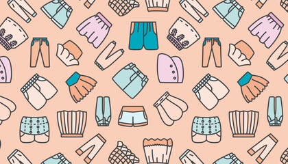 Skirts and pants seamless pattern.