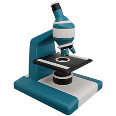 3D Microscope Illustration Medical icon with Transparent Background