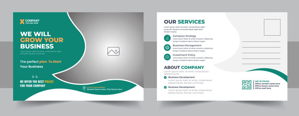 Postcard design template with creative modern layout, Invitation Design, Event Card Design, Direct Mail design Template vector