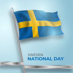 Happy sweden national day template design Vector