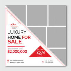 Modern Real Estate Social Media Post Template Design
