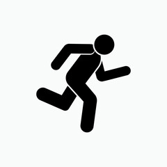 Man Running Icon. Athletic,  Escape Illustration as Trendy Symbol. Applied for Design and Sports Websites, Presentations or Mobile Applications - Vector.    