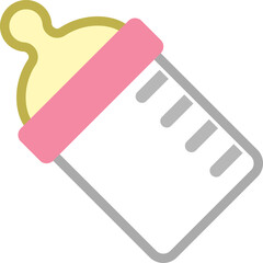 哺乳瓶のピクトグラムアイコンイラスト