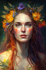 Naklejka premium Beltane Godess illustration
