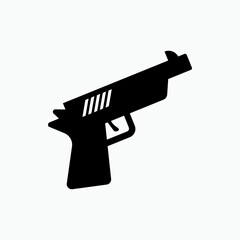 Gun Icon, Crime Movie Genre. Entertainment Label Sign. Symbol, Logo - Vector.