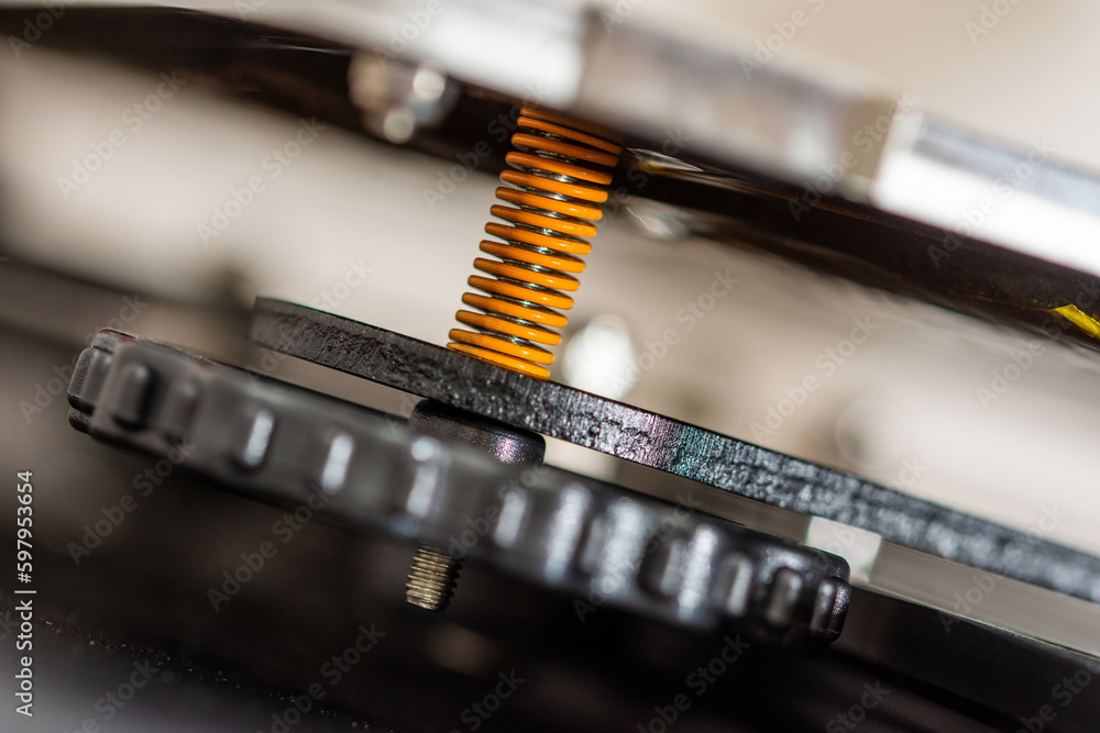 Poster compression spring detail of 3d printer.