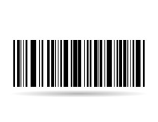 Barcode vector shadow icon. Bar code for web flat design. Isolated illustration