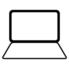 Laptop flat web icon, notebook computer technology symbol , blank display vector illustration