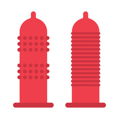 Set of Condom icon, health protection rubber symbol, preventation web sign design vector illustration