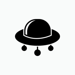 UFO Icon. Unidentified Flying Object Symbol - Vector.     