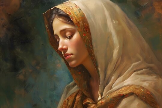 St. Mary the Virgin, the Mother of Jesus. Generative Ai.