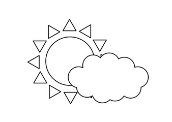 太陽と雲のイラスト