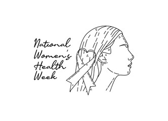 line art of national women's health week good for national women's health week celebrate. line art. illustration.