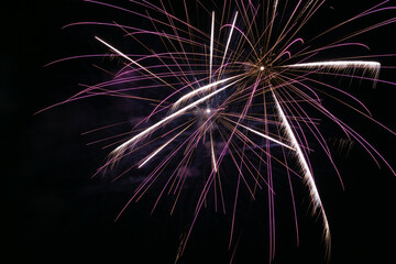 Colorful fireworks during festival