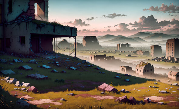 Fantasy Landscape Background Generative AI for illustrations paintings wall art childrens books fairy tales Generative AI