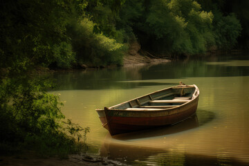 Fototapeta na wymiar boat in a river