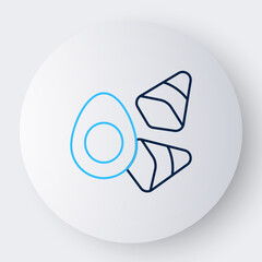 Line Chicken egg with vegerables icon isolated on white background. Colorful outline concept. Vector
