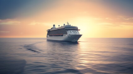 Fototapeta na wymiar cruise ship at sunset