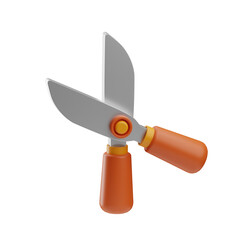 farming object pruning shears illustration 3d