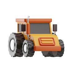 farming object tractor illustration 3d