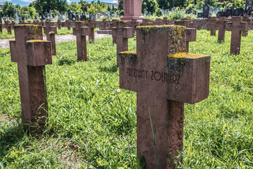 Polish section of cemetery in Chortkiv city, with graves of soldiers killed during Polish Soviet War, Ukraine