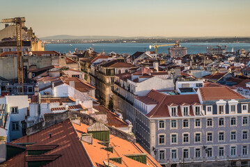 Fototapeta premium View from roof Hotel Mundial in Lisbon, Portugal