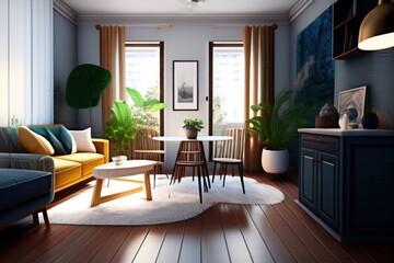 living room interior Ai generative