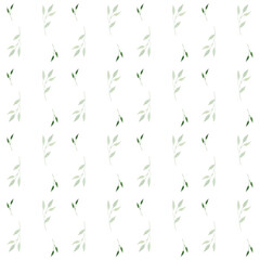 watercolor pattern with minimalistic twigs, leaves pattern, grass print, hand-drawn watercolor nature motifs
