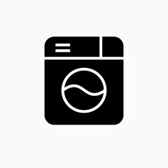 Washing Machine Icon. Laundry Element Symbol - Vector