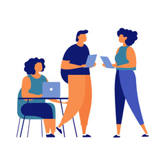 Diverse Workspace and Teams Illustration