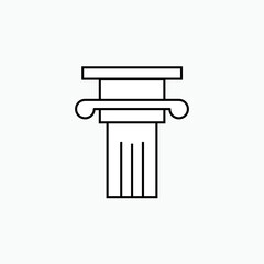 Pillar Icon. Justice, Column Sign. Ancient Structures, Architecture Symbol - Vector