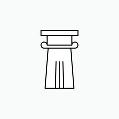 Pillar Icon. Justice, Column Sign. Ancient Structures, Architecture Symbol - Vector