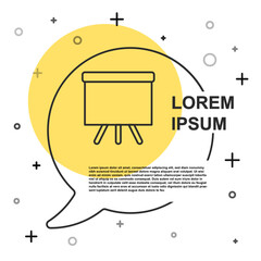 Black line Chalkboard icon isolated on white background. School Blackboard sign. Random dynamic shapes. Vector