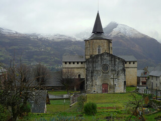 Impressive abbey of Saint-Savin, in the French Pyrenees
